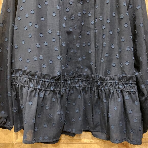 Zac and Rachel Navy Sheer Blouse XL - Picture 3 of 3